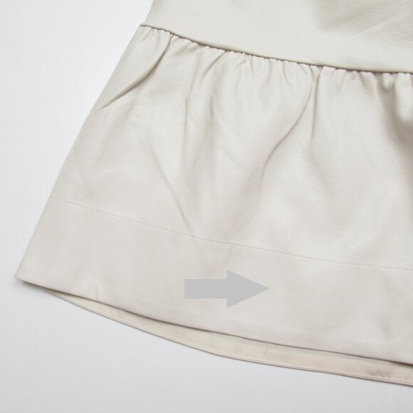 NWT Anthropologie The Somerset Mini Skirt: Faux Leather Edition Off-White XL - Picture 9 of 10